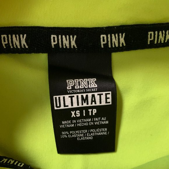 Victoria's Secret 1/4 Zip X-Small Neon Yellow Women's Ultimate Pullover Shirt - Picture 3 of 10